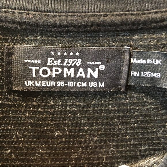 Topman black and whit zig zag graphic sweatshirt contrast trim size M - Picture 6 of 8